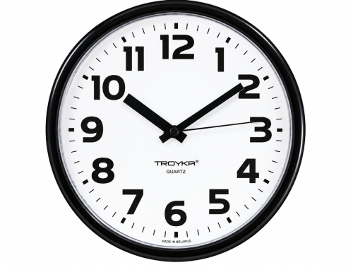 Тройка часы настенные 91900945, Ø230 мм, чёрный