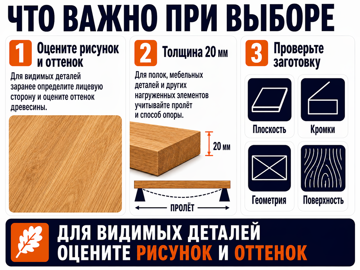 Мебельный щит из дуба цельноламельный, 1000×200×20 мм, сорт 1/2 фото 5