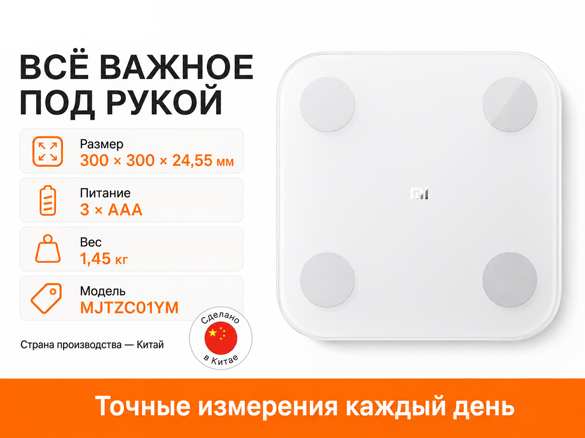 Xiaomi весы Body Composition Scale S400, анализ состава тела фото 4
