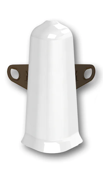 Угол наружный  для плинтуса 70мм "Идеал Деконика", 001-G Белый глянцевый