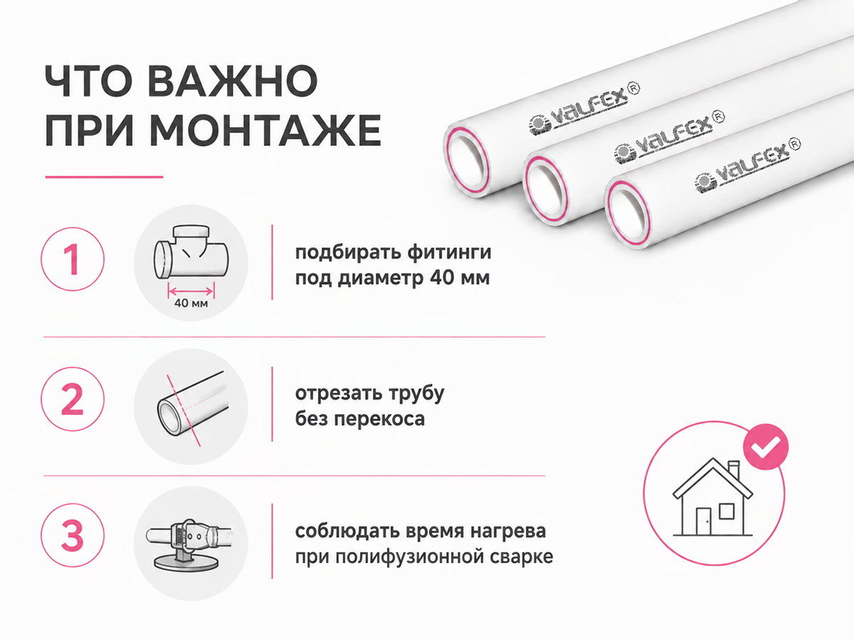Труба VALFEX армированная стекловолокном SDR 7.4 PN20, 40×5,5 мм, 4 м, серая