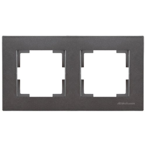 Rita - Рамка 2 поста, горизонтальный монтаж, дымчатый  2220-800-1295