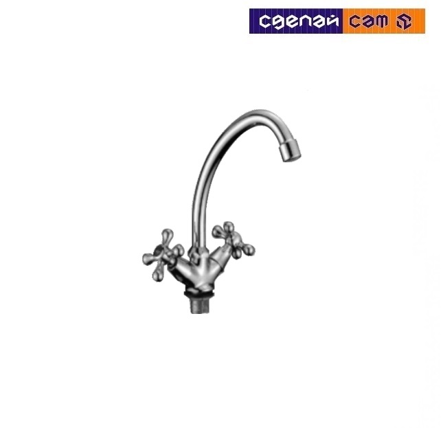 Смеситель для кухни/умывальника с мах.CITY настольный (керам.шайбы)