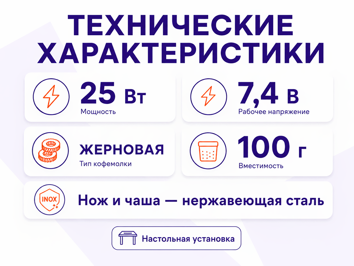 REDMOND кофемолка жерновая CG803, аккумуляторная, чёрная, до 30 г фото 4
