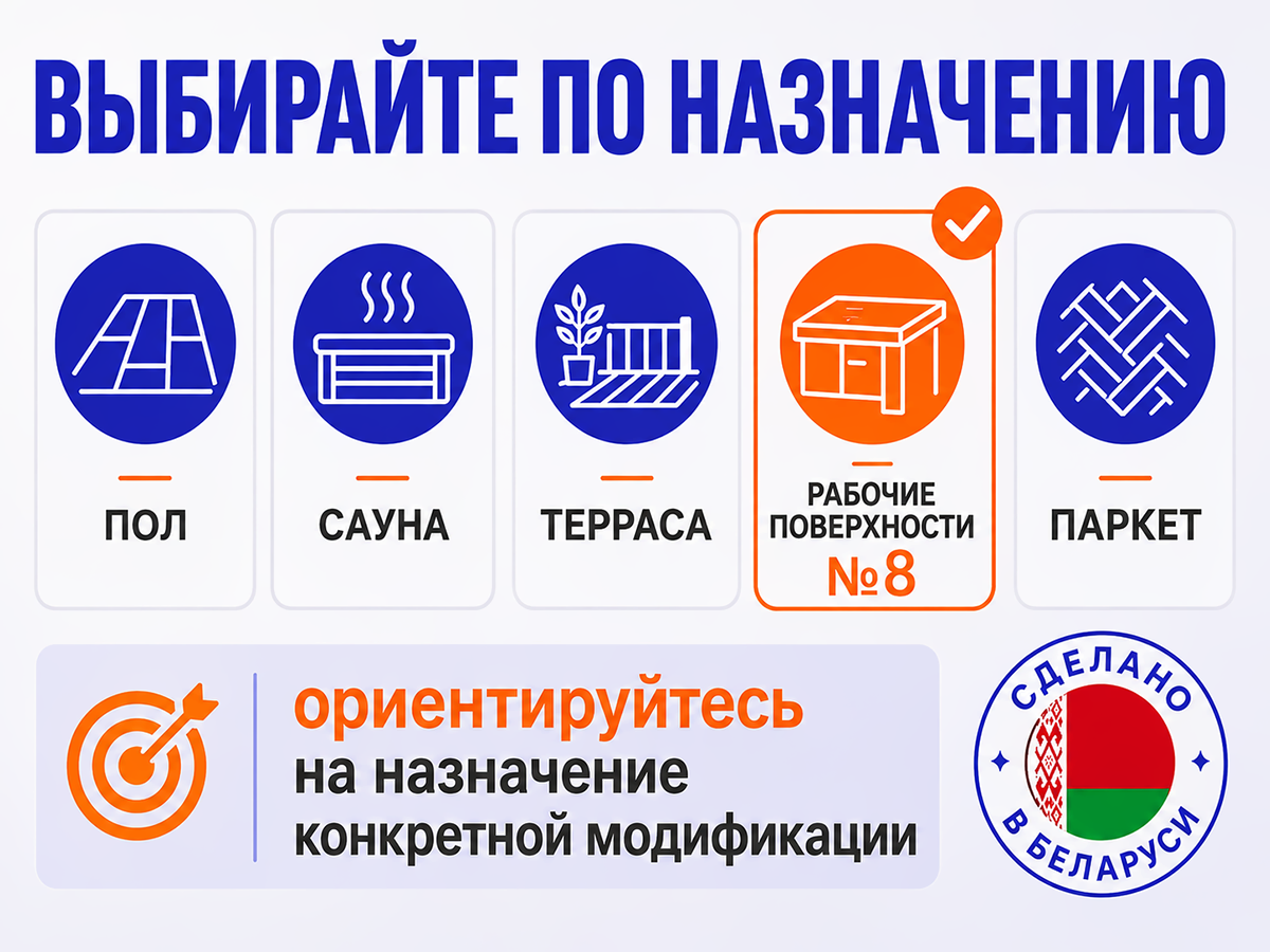 Пропитка натуральная «Белые луга» — Масло №8 для рабочих поверхностей, 0,9 кг фото 6