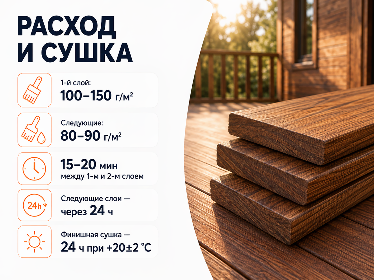 Состав PROFITEX декоративно-защитный для древесины «Грецкий орех», 1 л (0,7 кг) фото 5