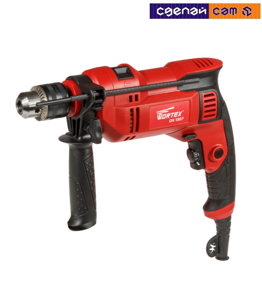 Дрель ударная WORTEX DS 1307 в кор.