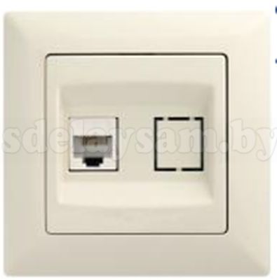 GUNSAN Розетка одинарная кремовая (без рамки) компьютерная
