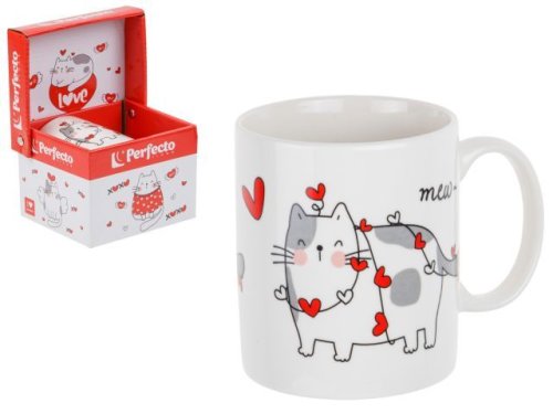 Кружка керамическая, в кор., 350 мл., CATS-4, PERFECTO LINEA, арт.30-062604