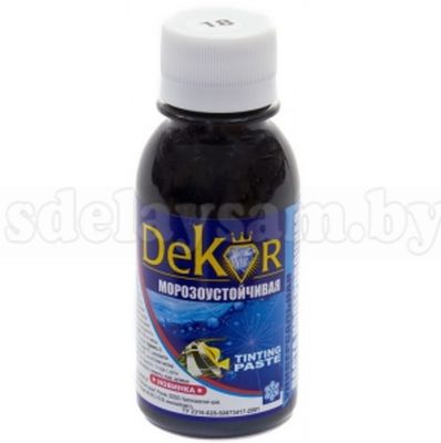 Паста колерная  "DEKOR" черный №18 0,1 кг 