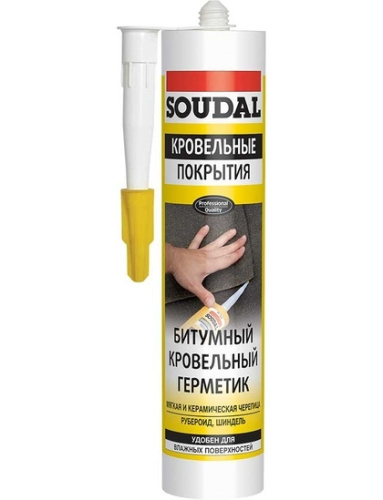 Герметик кровельный битумный "Soudal" КРОВЕЛЬНЫЕ ПОКРЫТИЯ черный 280 мл