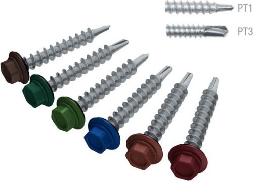 Саморез кровельный 4.8х19 мм цинк, шайба с прокладкой (100 шт в пласт. конт.)