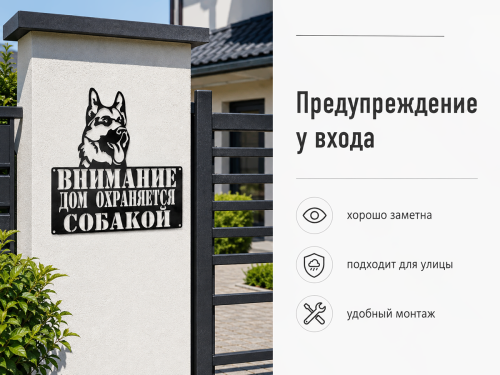 Табличка информационная «Собака» GALA TB001, 296×296 мм