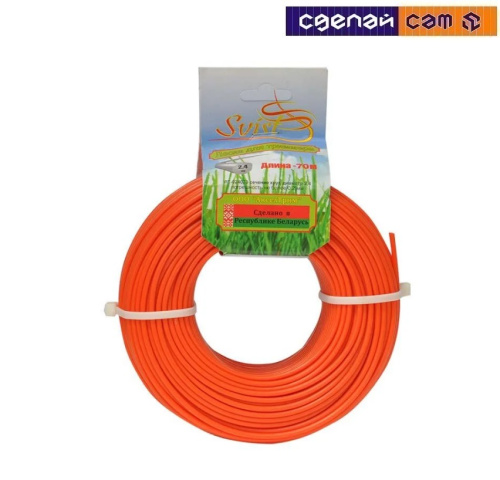 Леска для триммера сечение круг диаметр 2,4 бобина 70 м.