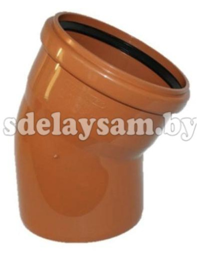 Колено канализационное наружное ПП110х45
