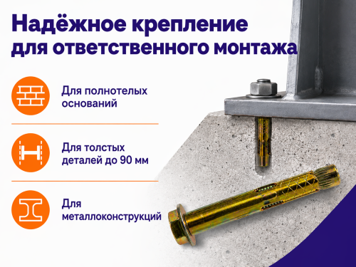 Анкер с болтом STARFIX M12×16×150 мм фото 2