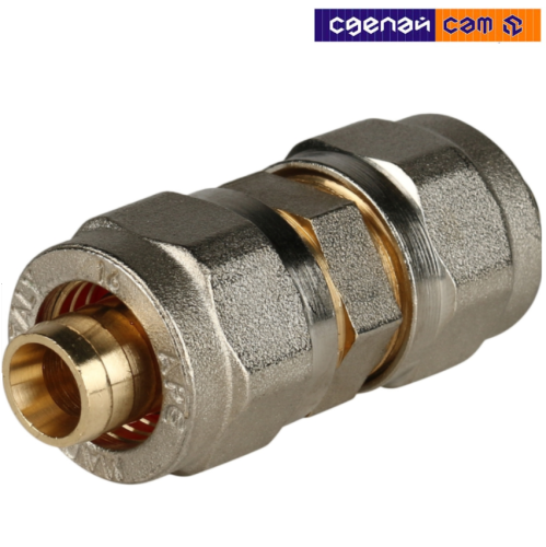 Фитинг прямой обжимной двойной; никелированная латунь 16 (PFPF420PFPF420)