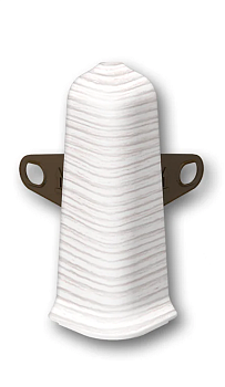 Угол наружный  для плинтуса 70мм "Идеал Деконика", 255 Ясень бьянко