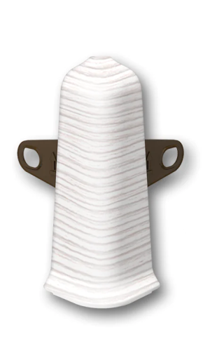 Угол наружный  для плинтуса 70мм "Идеал Деконика", 255 Ясень бьянко