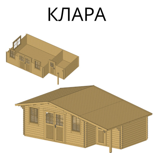 Садовый домик Клара 7х4 толщина 44 мм (готовая комплектация)