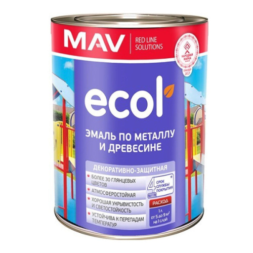 Эмаль ECOL ПФ-115 красная 1,0л (0,9 кг)