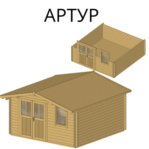 Садовый домик Артур 4,1х4,1 толщина 44 мм (готовая комплектация)