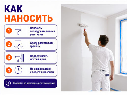 Краска акриловая DIAMANT для стен и потолков, белая матовая, 0,9 л фото 4