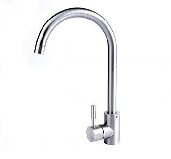 Смеситель STONE для кухни из нерж. стали с поворотным высоким изливом  14382