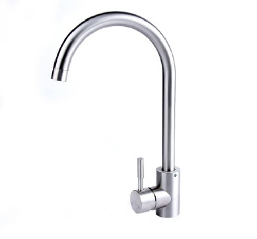 Смеситель STONE для кухни из нерж. стали с поворотным высоким изливом  14382