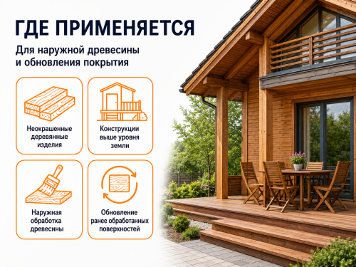 Состав PROFITEX декоративно-защитный для древесины «Бесцветный», 1 л (0,7 кг) фото 4