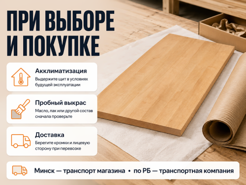 Мебельный щит из ольхи 1000×504×20 мм, сорт 1/2 фото 4
