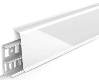 Плинтус напольный 70мм 2,2м "Идеал Деконика", 001-G Белый глянцевый