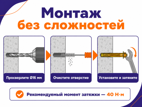 STARFIX анкер с болтом M12×16×110 мм фото 4