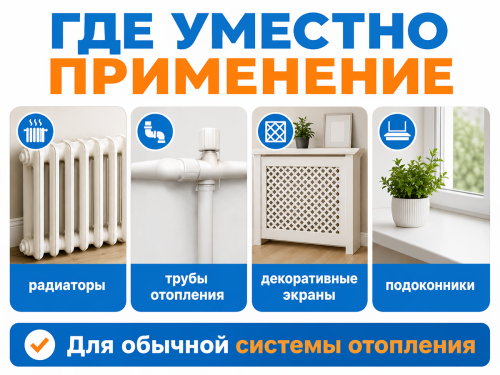 Эмаль акриловая для радиаторов «ЭКСПЕРТ», белая полуматовая, 1 кг