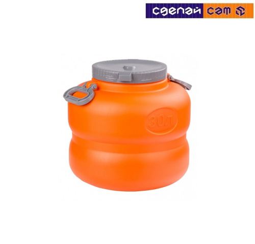 Канистра-бочка Байкал 30л (оранжево-серый) (уп.6)  М7598