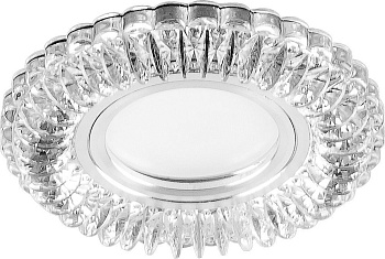 Светильник потолочный встраиваемый со светодиодной подсветкой 15LED*2835 SMD 4000K, MR16 20W G5.3, прозрачный, хром, CD3904 с драйвером в комплекте