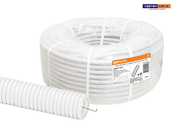 Труба гофрированная ПВХ, d 25 с зондом (10 м), легкая, ЮПИТЕР