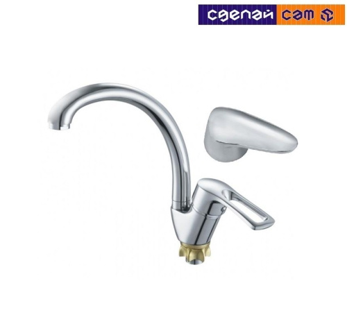 Смеситель для мойки с высоким поворотным изливом, D40, креп. гайка (96) TA5196