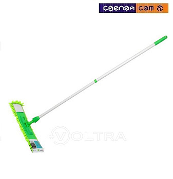 Швабра для пола с насадкой из шенилла, зеленая, PERFECTO LINEA