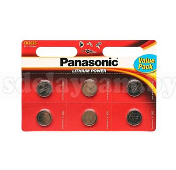 Элемент питания PANASONIC Lithium CR2025 6BP литиевый