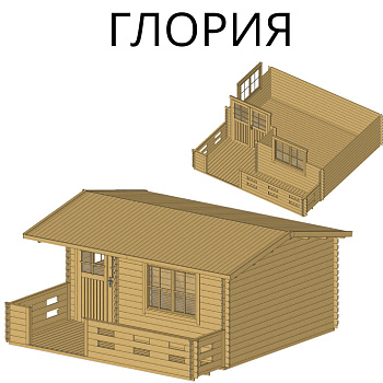 Садовый домик Глория 5х5,1 толщина 34 мм (готовая комплектация)