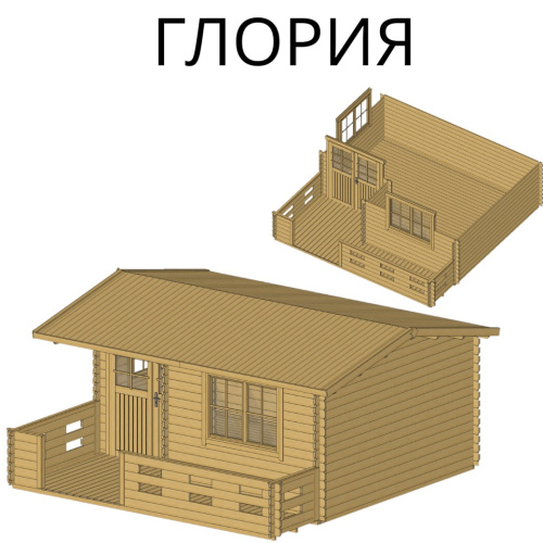 Садовый домик Глория 5х5,1 толщина 34 мм (готовая комплектация)