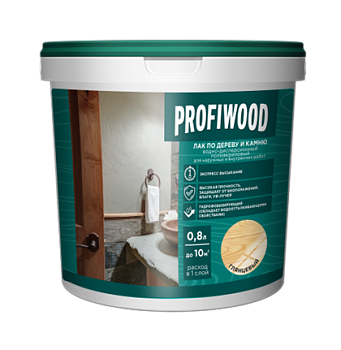 Лак по дереву и камню PROFIWOOD глянцевый 0.8 л / 0.9 кг