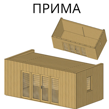Садовый домик Прима 6х3 толщина 34+20 мм (готовая комплектация)