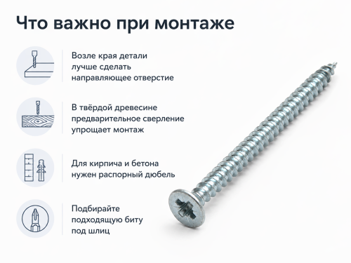 Шуруп универсальный 4,0х40 белый цинк (150шт/уп.)