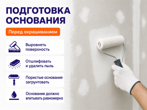 Краска акриловая ERICA для стен и потолков, белая матовая, 4,5 кг фото 4