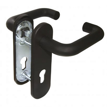 Ручка дверная FP.DH172.0433 NE (DH-0433 NE) (9x140) с пружиной BL-24 черный (28987) (FUARO)