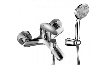 Смеситель "Линара"  д/ванны, с коротким изливом, дивертор с кер.пласт., хром LM0414C