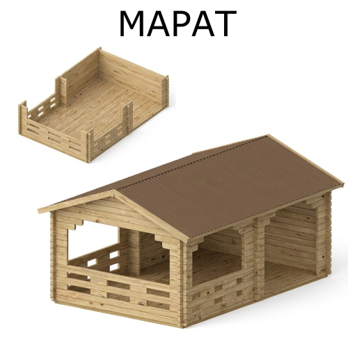 Садовая беседка Марат 3.6x5.35 толщина 44 мм (готовая комплектация)