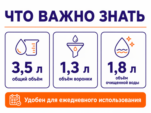 КРЫНІ фильтр-кувшин «Вадявіта», 3,5 л, белый фото 4